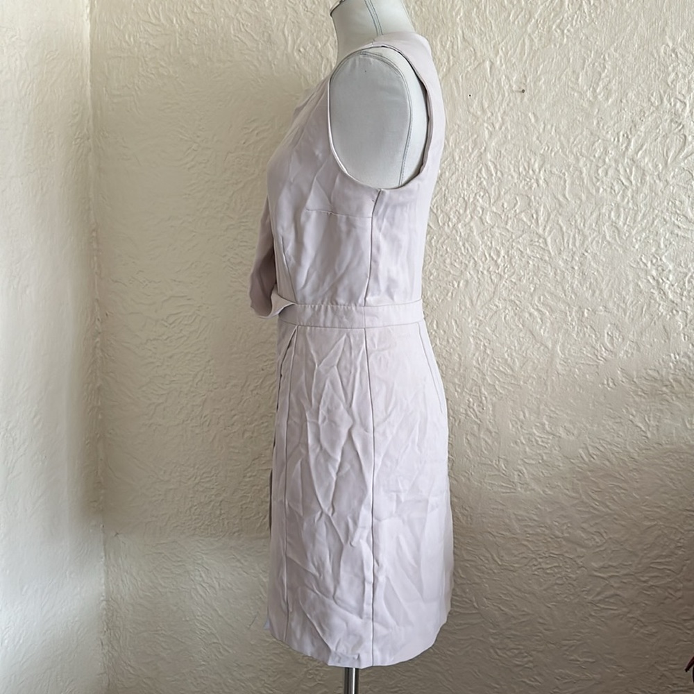 Topshop Pale Dove Gray Crossover Front Envelope Hem Dress  6 - Picture 7 of 16
